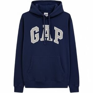 Gap VintageSoft Arch Logo Hoodie Men's S Tapestry‎ Navy Blue Fleece Pullover